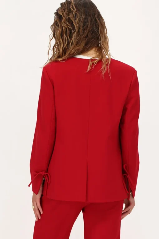 Rode Blazer Met Strik