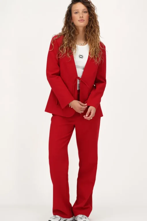 Rode Blazer Met Strik