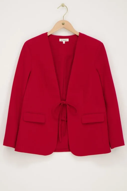 Rode Blazer Met Strik