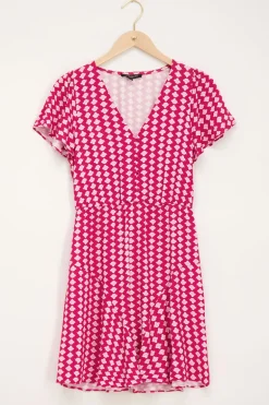 Rode Jurk Met Bohemian Print