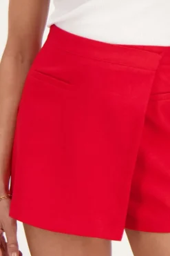 Rode Skort Met Overslag