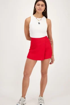 Rode Skort Met Overslag