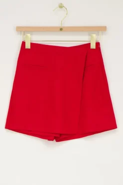 Rode Skort Met Overslag