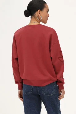 Rode Sweater Met Embroidery