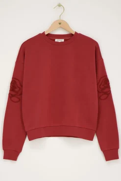 Rode Sweater Met Embroidery