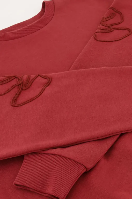 Rode Sweater Met Embroidery