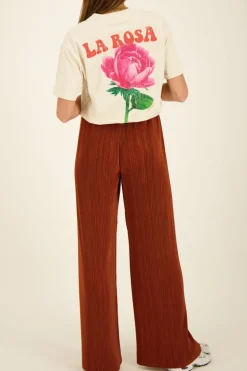 Roestkleurige Plissé Broek