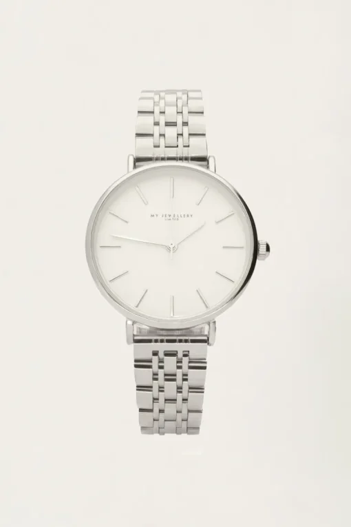 Rond Horloge Met Schakels & Witte Wijzerplaat