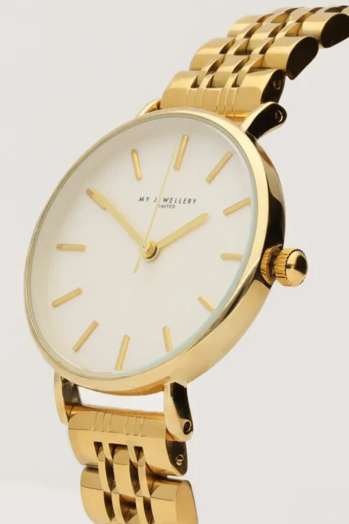 Rond Horloge Met Schakels & Witte Wijzerplaat