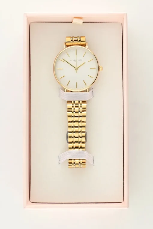 Rond Horloge Met Schakels & Witte Wijzerplaat