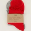 Rood En Grijze Sokken Set Met Ruffle