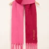 Rood Met Roze Sjaal Met Franjes