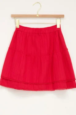 Rood Rokje Met Pompons