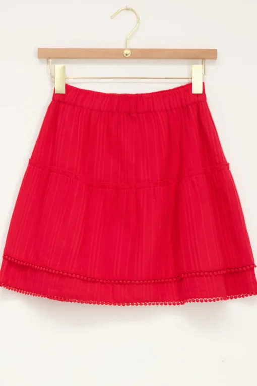Rood Rokje Met Pompons