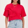 Rood T-shirt Met Strik