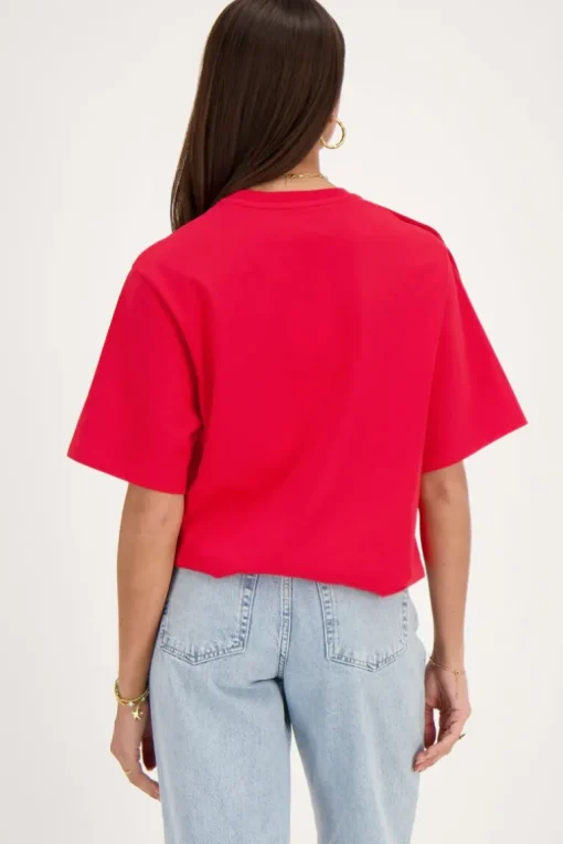 Rood T-shirt Met Strik