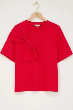 Rood T-shirt Met Strik