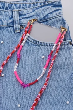 Roze & Oranje Bandana Telefoonkoord