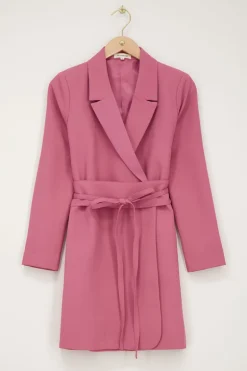 Roze Blazerjurk Met Ceintuur