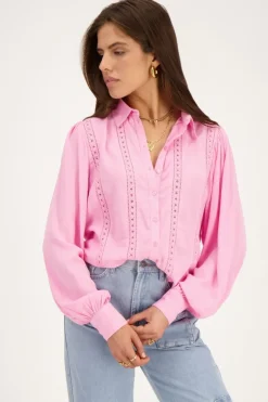 Roze Blouse Met Tapes