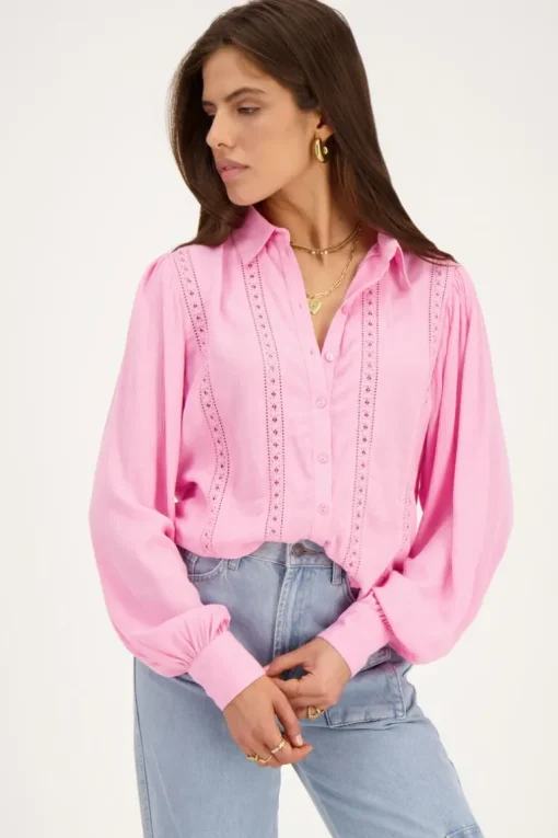 Roze Blouse Met Tapes