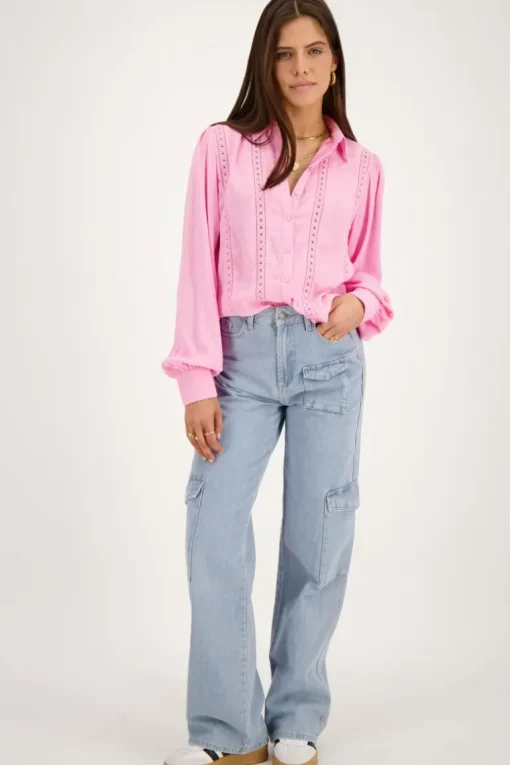 Roze Blouse Met Tapes