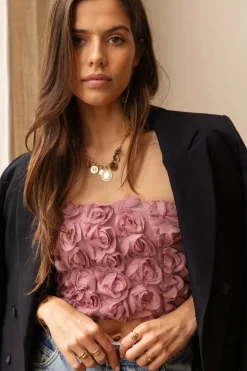 Roze Corset Top Met Rozen