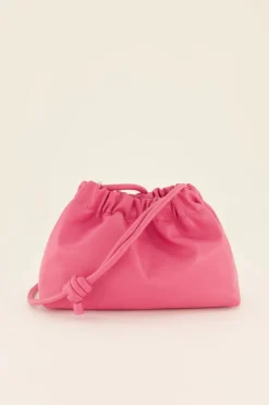 Roze Crossbody Tas Met Plooien