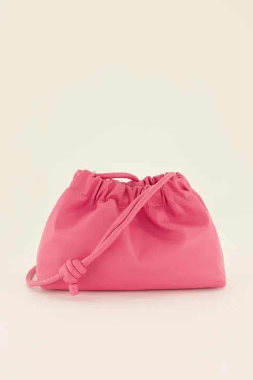 Roze Crossbody Tas Met Plooien