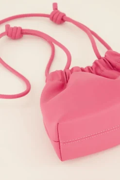 Roze Crossbody Tas Met Plooien