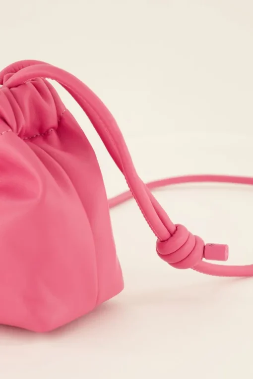Roze Crossbody Tas Met Plooien