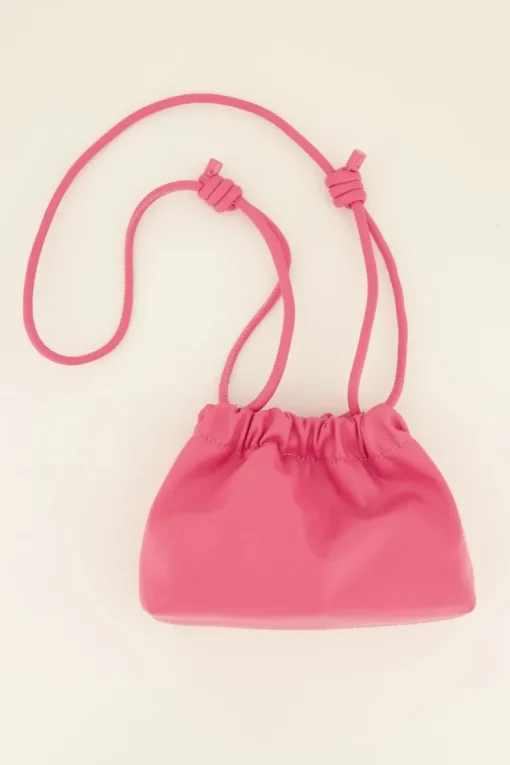 Roze Crossbody Tas Met Plooien