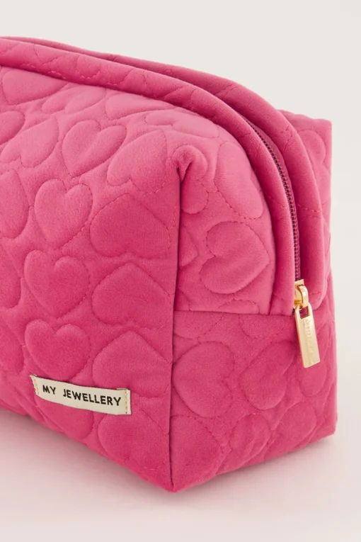 Roze En Rode Toilettassen Set Met Hartjes
