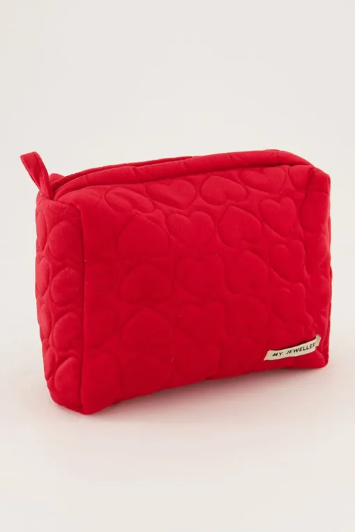 Roze En Rode Toilettassen Set Met Hartjes