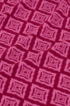 Roze Flared Broek Met Ikat Print