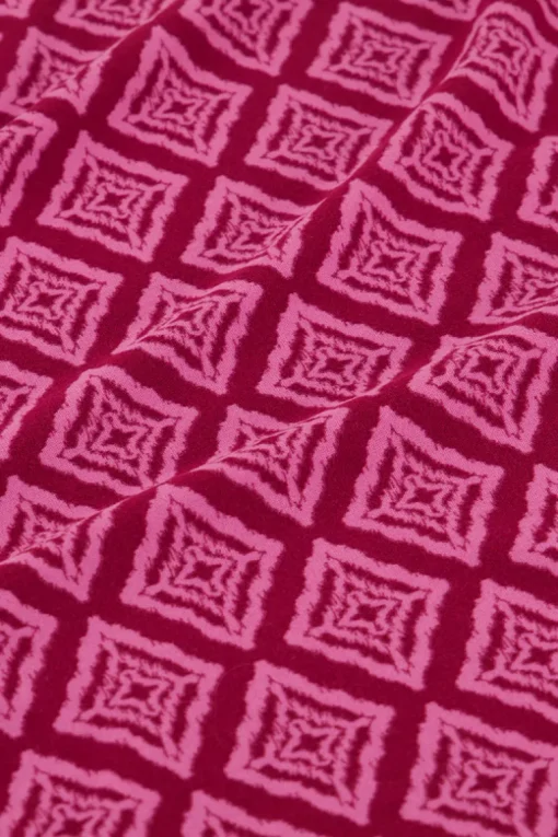 Roze Flared Broek Met Ikat Print