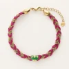Roze Gevlochten Armband Met Bedel