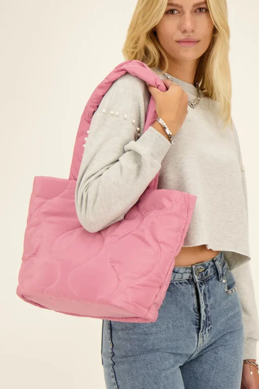 Roze Gewatteerde Shopper