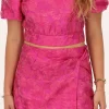 Roze Jacquard Skort Met Overslag