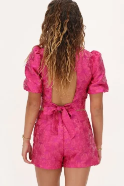 Roze Jacquard Skort Met Overslag