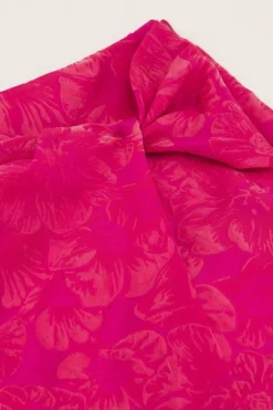 Roze Jacquard Skort Met Overslag