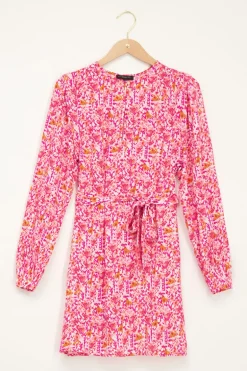 Roze Jurk Met Bloemenprint & Ballonmouwen