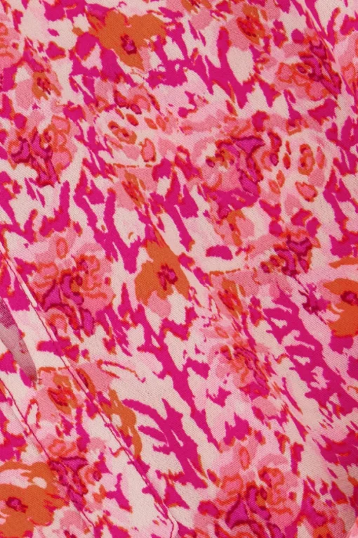 Roze Jurk Met Bloemenprint & Ballonmouwen