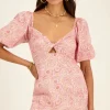 Roze Jurk Met Paisley Print & Pofmouw