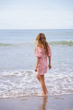 Roze Jurk Met Paisley Print & Pofmouw