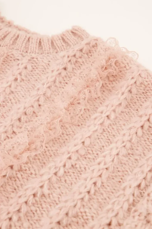 Roze Kabeltrui Met Kant