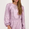 Roze Metallic Top Met Knoop