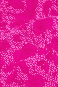 Roze Midi Rok Met Overslag En Bloemenprint