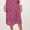 Roze Midi Wikkelrok Met Bloemenprint