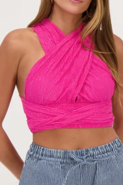 Roze Multiway Top Met Lurex